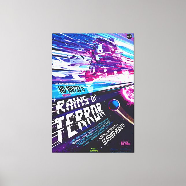 Lienzo Lluvia Planeta Del Terror Azul Glass Shard (Anverso)