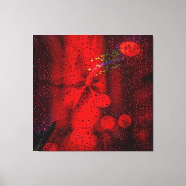 Lienzo Lluvia roja punteada (Anverso)