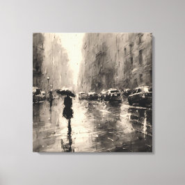 Lienzo Lluvia Veraniega En La Ciudad