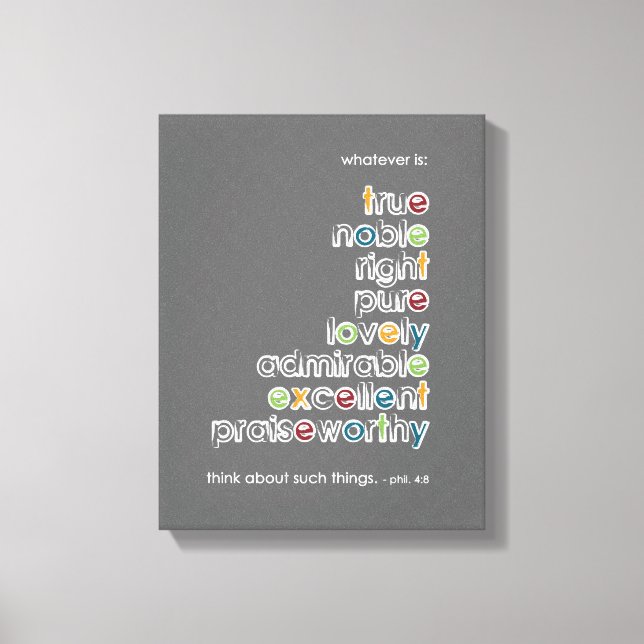 Lienzo Lo que sea: Phil 4:8 (Anverso)