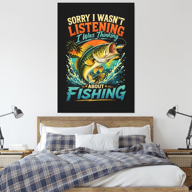Lienzo Lo siento, estaba pensando en la pesca (Insitu(Dormitorio))