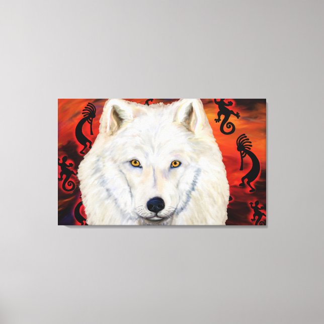 Lienzo Lobo Blanco (Anverso)