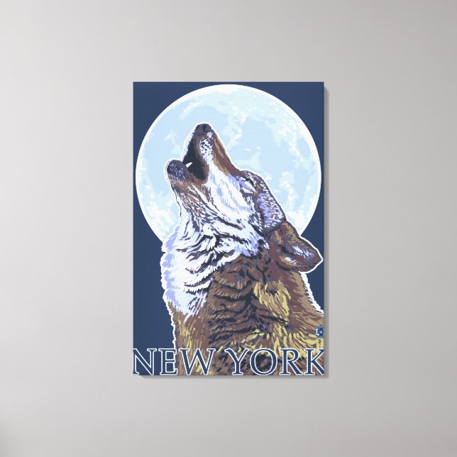 Lienzo Lobo de Howling de Nueva York (Anverso)