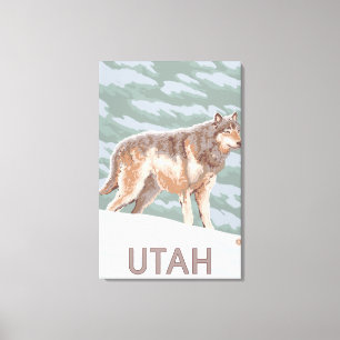 Lienzo Lobo gris StandingUtah