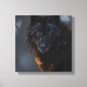 Lienzo Lobo negro