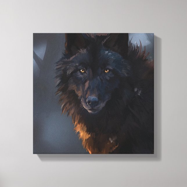Lienzo Lobo negro (Anverso)