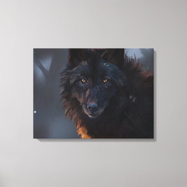Lienzo Lobo negro (Anverso)