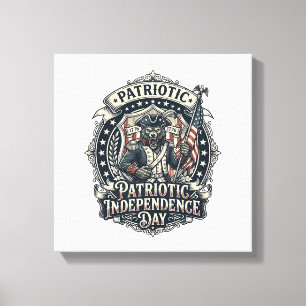 Lienzo Lobo Patriota Patriótico Horror Monstruo Patriota 