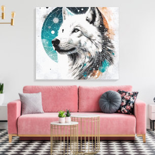 Lienzo Lobo Polar 3D