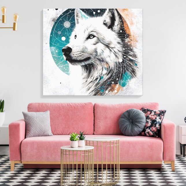 Lienzo Lobo Polar 3D (Insitu (Sala de estar))