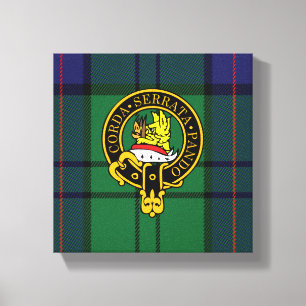 Lienzo Lockhart Escudo escocés y Tartan Canvas print