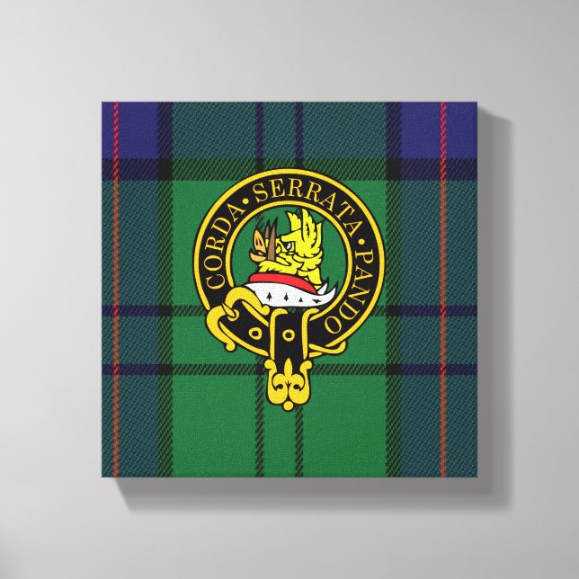 Lienzo Lockhart Escudo escocés y Tartan Canvas print (Anverso)