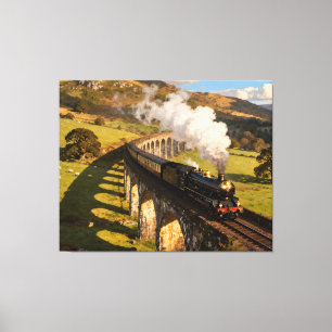 Lienzo Locomotora de Vapor en Viaducto