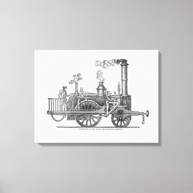 Lienzo Locomotora de vapor temprana (Anverso)