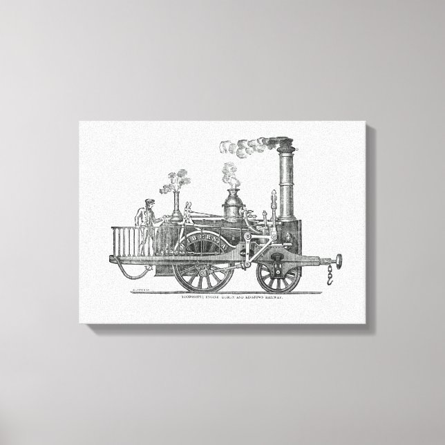 Lienzo Locomotora de vapor temprano (Anverso)