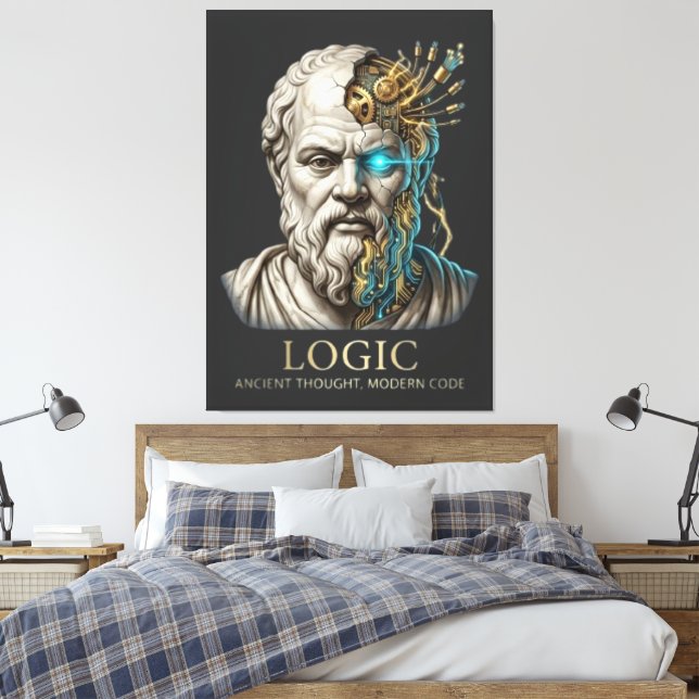 Lienzo Lógica - Pensamiento Antiguo Código Moderno Ciberp (Insitu(Dormitorio))