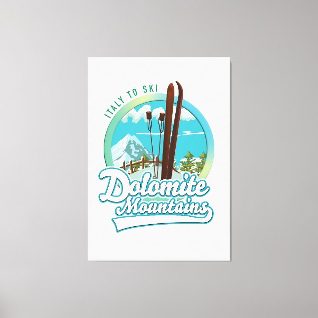 Lienzo Logo de esquí de Dolomitas (Anverso)