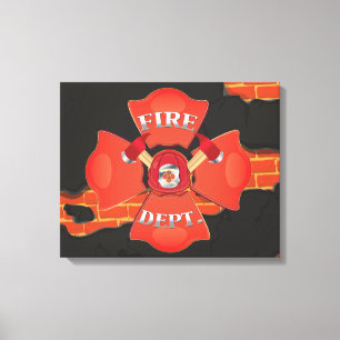 Lienzo Logo De Fire Dept