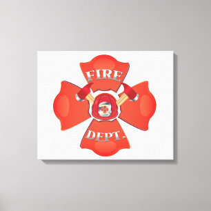 Lienzo Logo De Fire Dept