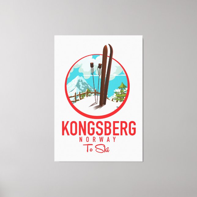 Lienzo Logo de Kongsberg Noruega Ski (Anverso)