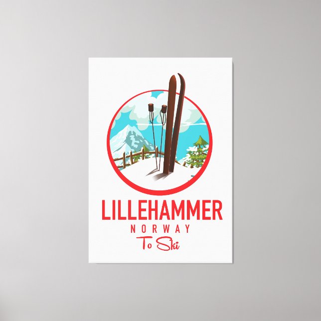Lienzo Logo de la estación de esquí de Lillehammer (Anverso)