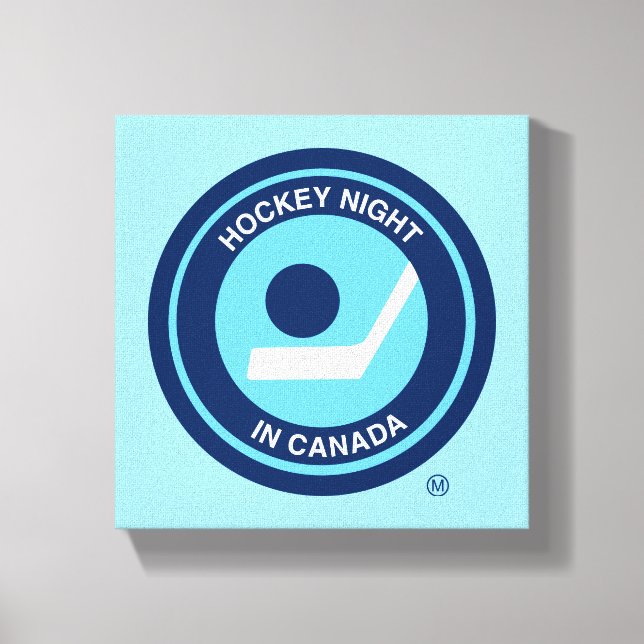 Lienzo Logo de la noche de hockey en retro de Canadá (Anverso)