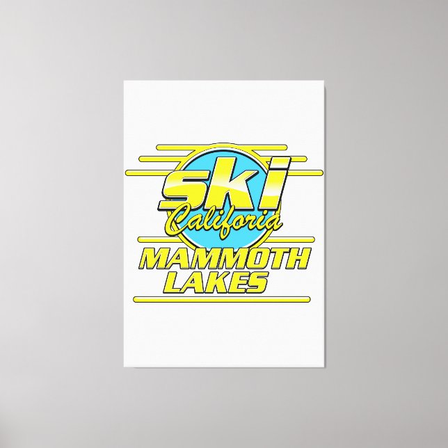 Lienzo Logo de Mammoth Lakes California Ski (Anverso)