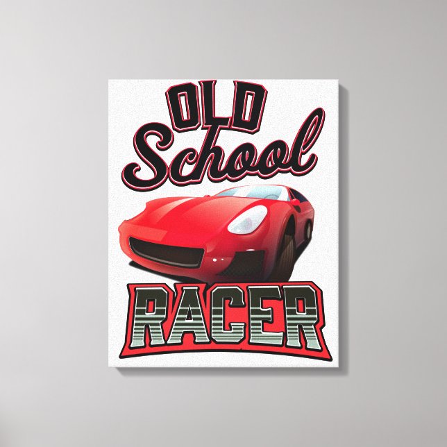 Lienzo Logo de Old School Racer (Anverso)