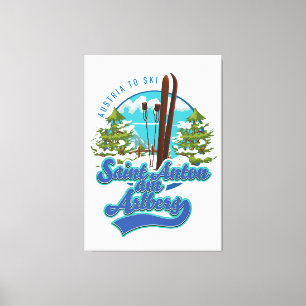 Lienzo Logo de Saint Anton am Arlberg Austria Ski