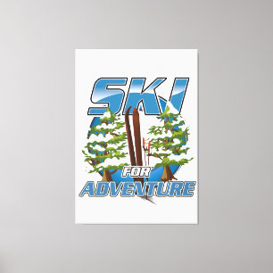 Lienzo Logo de Ski para viajes de aventura