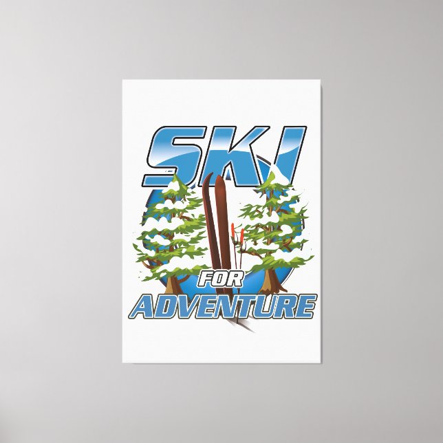Lienzo Logo de Ski para viajes de aventura (Anverso)