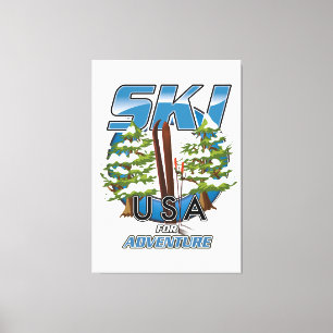 Lienzo Logo de Ski USA For adventure.