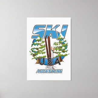 Lienzo Logo de Ski USA For adventure.