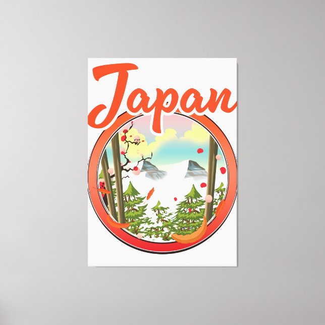 Lienzo Logo de viaje de Japón (Anverso)