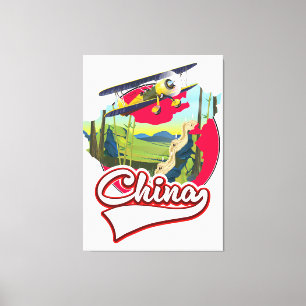 Lienzo Logo del mapa de viajes de China