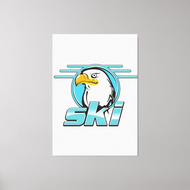 Lienzo Logo del Retro Golden Eagle Ski (Anverso)
