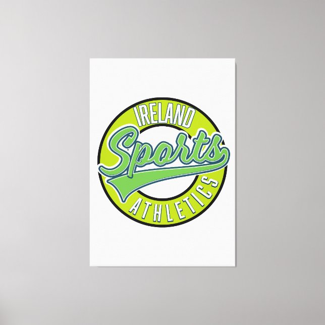 Lienzo Logo deportivo vintage de Irlanda (Anverso)