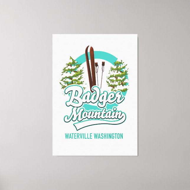 Lienzo logotipo de Badger Mountain Waterville Washington  (Anverso)