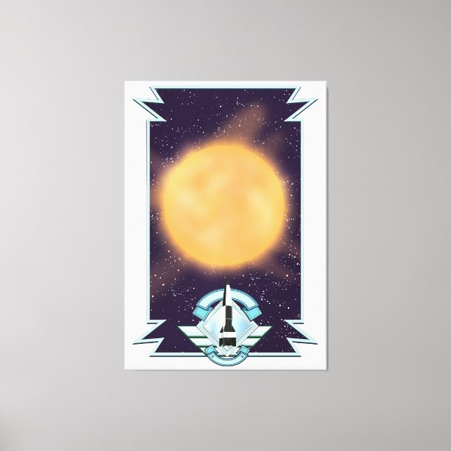 Lienzo Logotipo de ciencia ficción al estilo vintage de l (Anverso)
