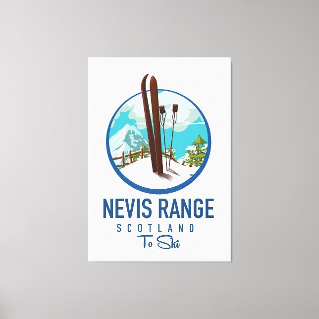 Lienzo logotipo de esquí Nevis Range Escocia (Anverso)