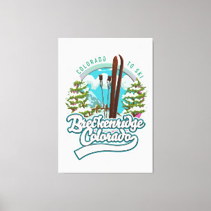 Lienzo Logotipo de esquí vintage de Breckenridge, Colorad