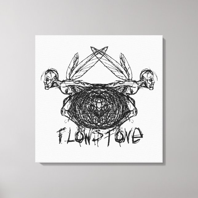 Lienzo Logotipo de Flowstone Graphics Pixies (Anverso)