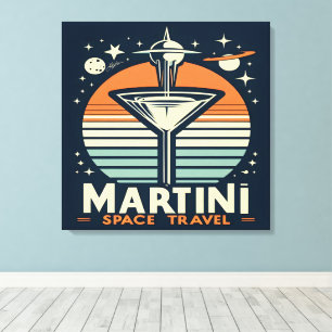 Lienzo Logotipo de martini Space Travel Lift Off