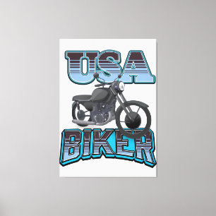 Lienzo logotipo de motociclista estadounidense