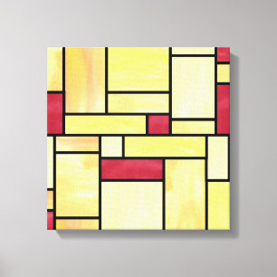 Lienzo Lona amarilla y roja del vitral (12x12)