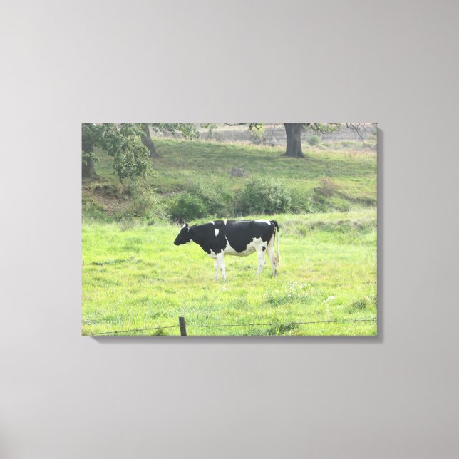 Lienzo Lona artística con foto de vaca lechera para pared (Anverso)
