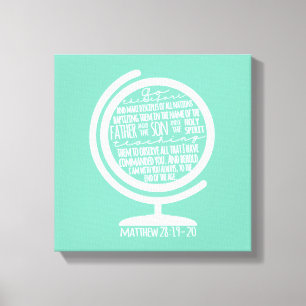 Lienzo Lona de las misiones: Gran Comisión en el globo