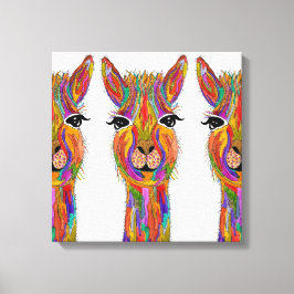 Lienzo Lona de Llama Adorable y Colorida - 20" x 20"
