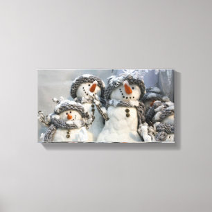 Lienzo lona del navidad del muñeco de nieve