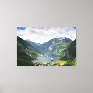 Lienzo Lona del paisaje de Geirangerfjord